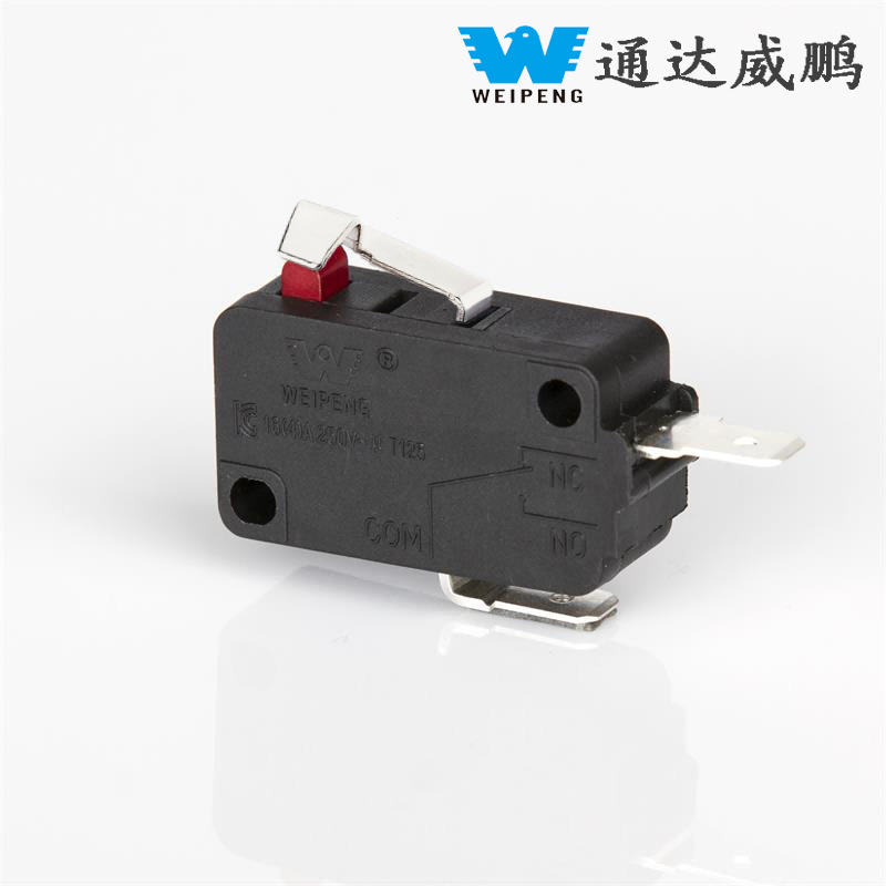 Công tắc Micro đặt lại dòng điện cao có tay cầm hình vòng cung 16A