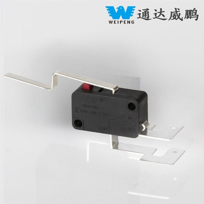 2-Pin 16A Đòn bẩy dài Thiết bị gia dụng công suất cao Công tắc micro chịu nhiệt độ cao