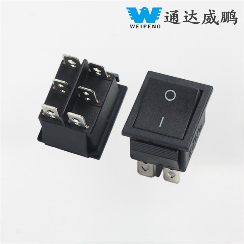 Máy phân phối nước Kcd4 Công tắc Rocker dòng điện cao 2 bánh 6 chân 16A