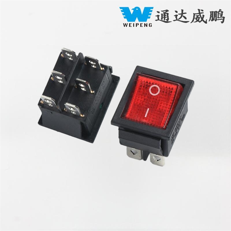 Công tắc nút nguồn Rocker 2 bánh 6 chân Kcd4
