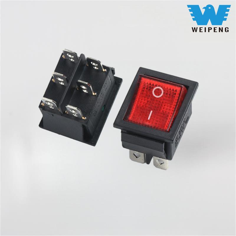 Công tắc Rocker phân phối nước Kcd4 2 vị trí 6 chân