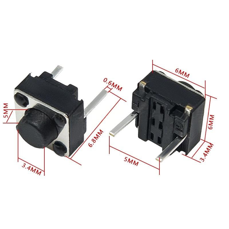 Công tắc nút nhấn xúc giác dọc hai chân 6 * 6 * 5 Micro-Motion