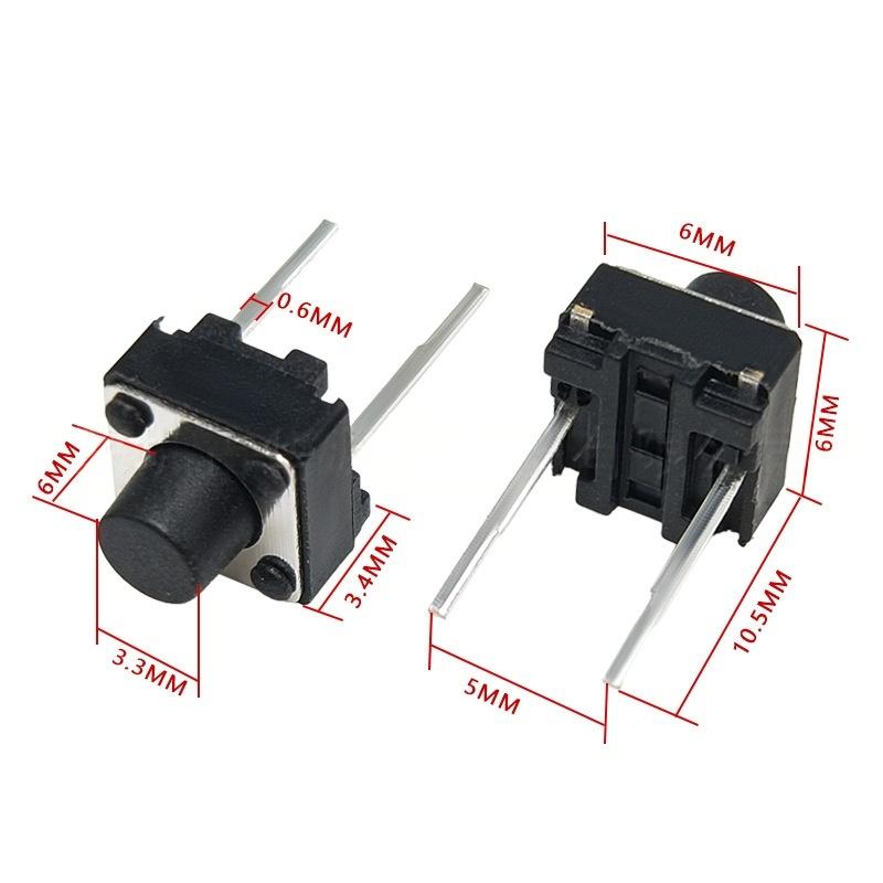 Công tắc nút nhấn xúc giác dọc hai chân 6 * 6 * 6 Micro-Motion